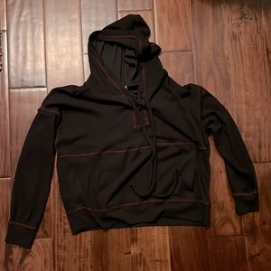 Black lace up front w/hoodie top
